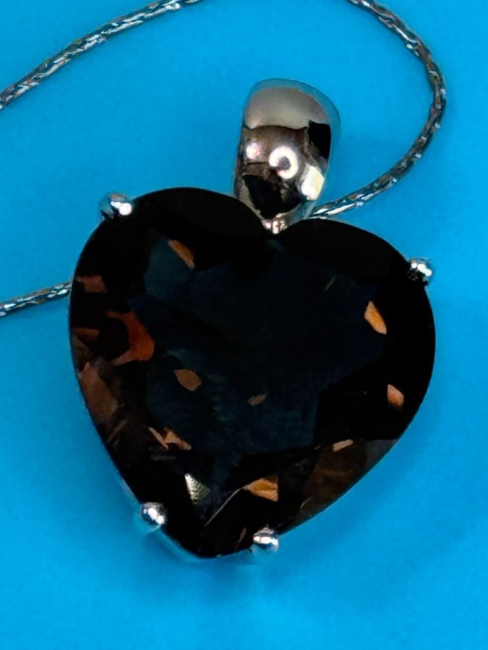 Chateau D'Argent David Sigal Smoky Quartz Heart Sterling Pendant Canada - Picture 5 of 9